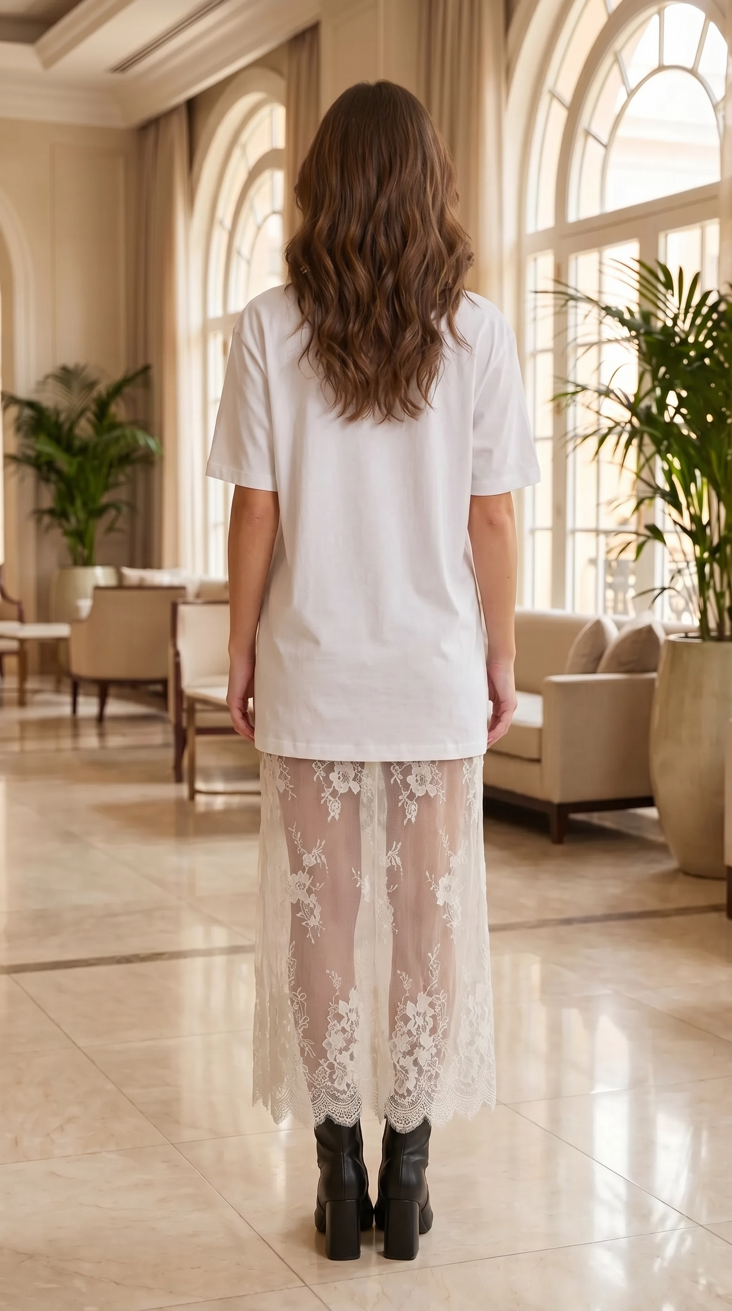 Clara T-Shirt & Lace Maxi Skirt