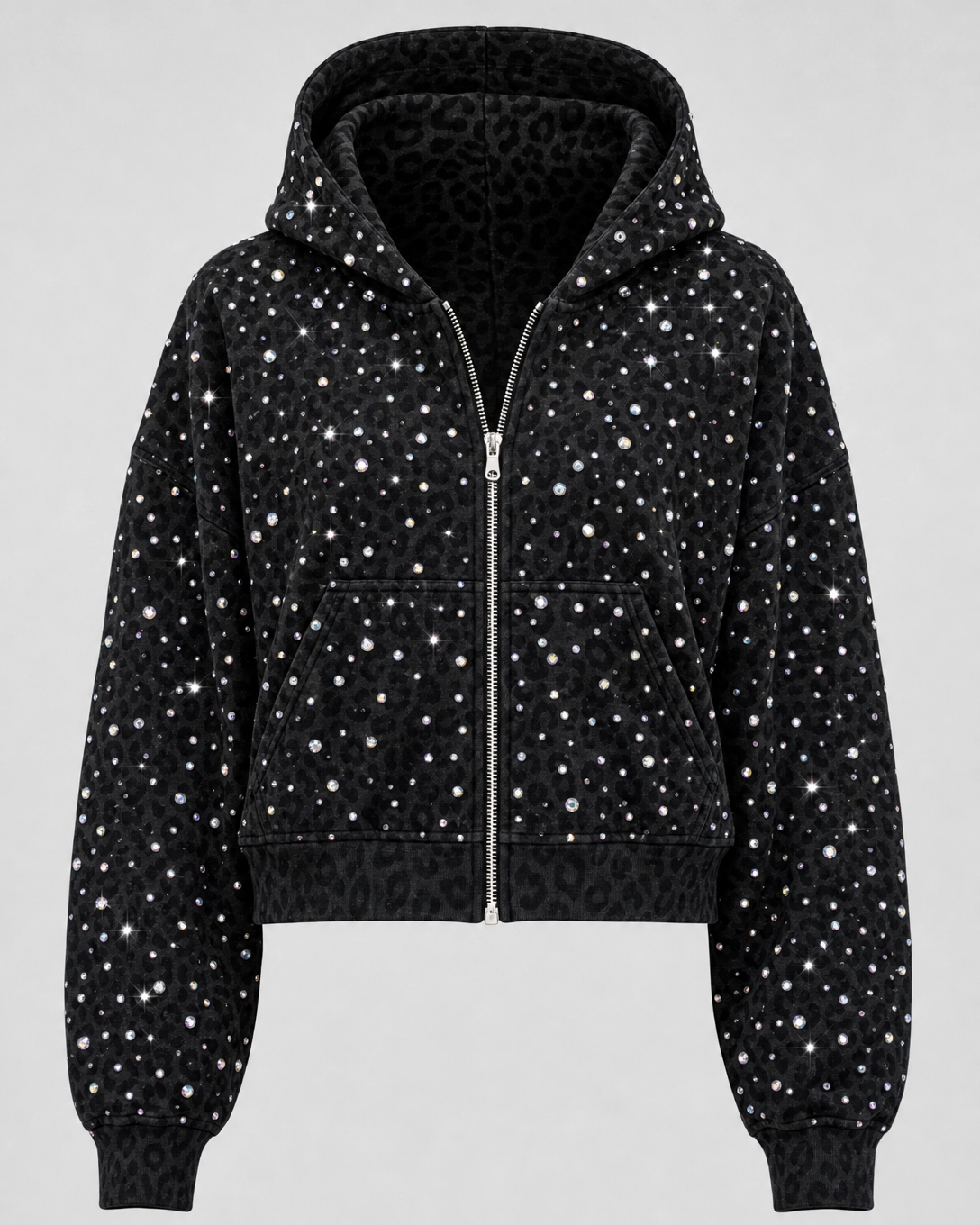 Cheetah Rhinestone Hoodie