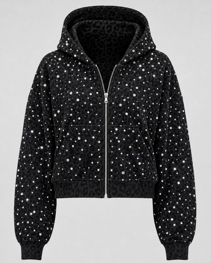 Cheetah Rhinestone Hoodie