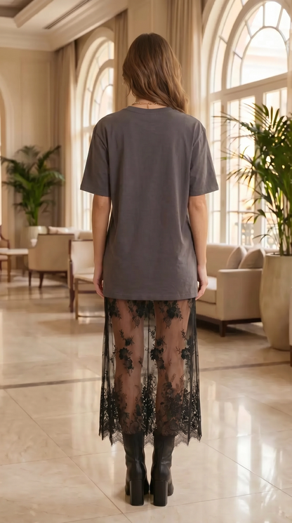 Clara T-Shirt & Lace Maxi Skirt
