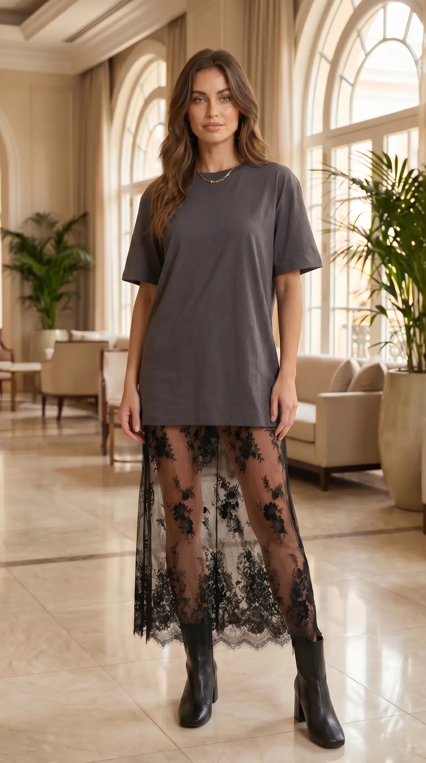 Clara T-Shirt & Lace Maxi Skirt