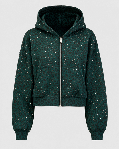 Cheetah Rhinestone Hoodie