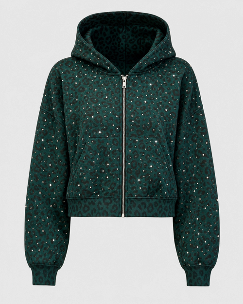 Cheetah Rhinestone Hoodie