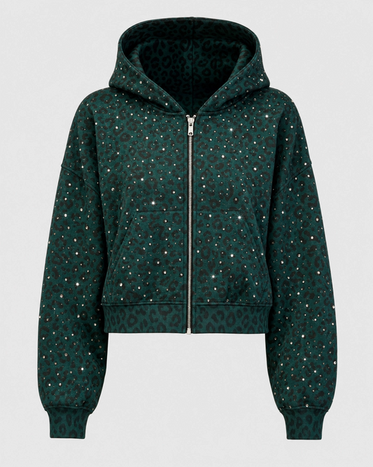 Cheetah Rhinestone Hoodie